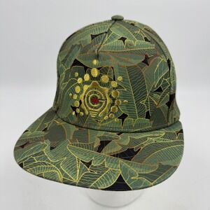Grower's‎ Choice Leaf Print Snapback Hat Gold Emblem Red Accent Adjustable OSFA